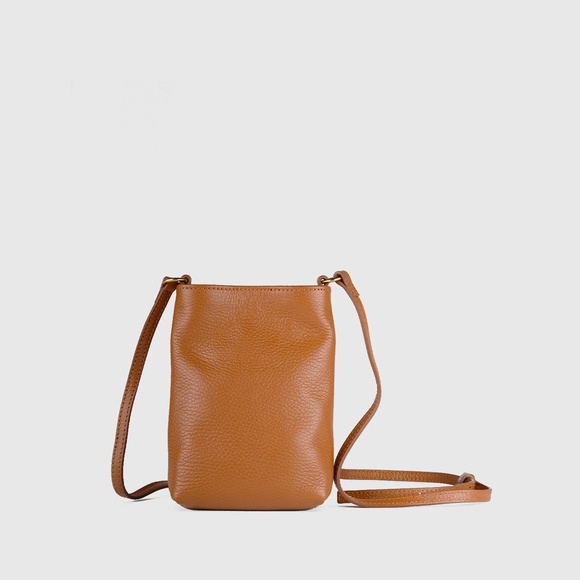 Quince Handbags - QUINCE Italian Pebbled Leather Phone Crossbody Purse Bag Handbag